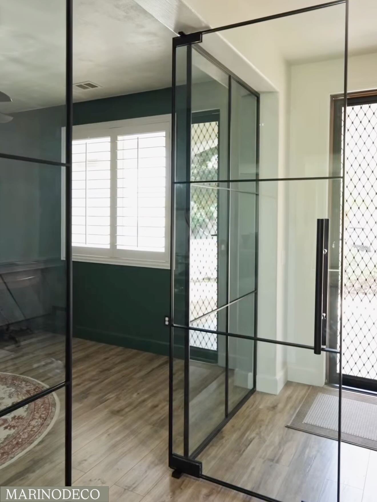 Modern glass partition detail